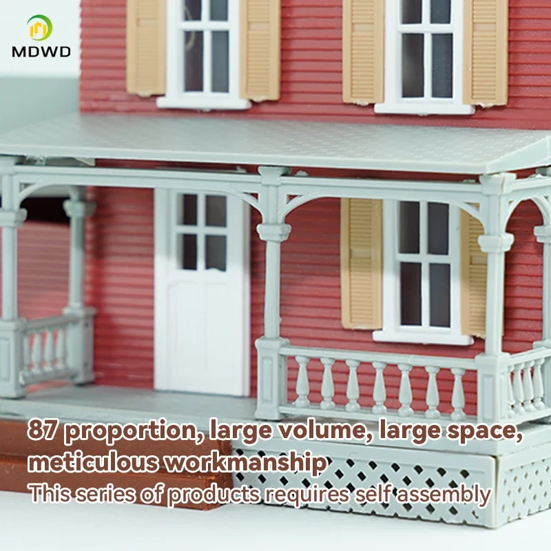 1pc 1:87 Ho N Scale Model Dwelling House American Style Courtyard Model Scale Kit Building Material Diorama Train Railway Layout