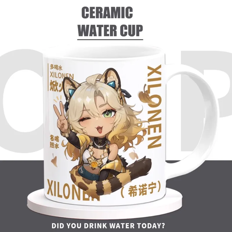 

2025 Game GS Impact Anime Cos Xilonen Unisex Simple Printed Cute Ceramic Mug Milk and Juice Cup Gift