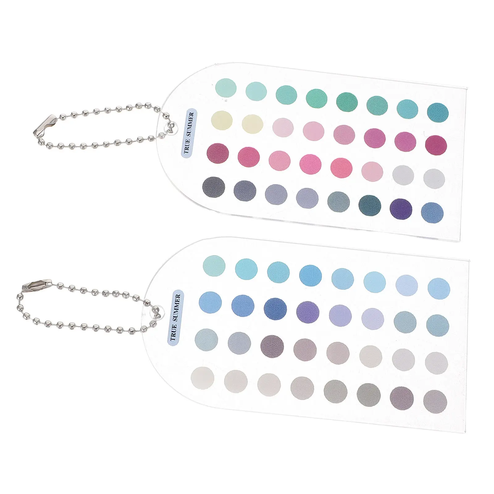 2Pcs Acrylic Seasonal Color Analysis Cards Portable Palette Guide Makeup Outfit Planning Fashion Reference Color Comparison Card