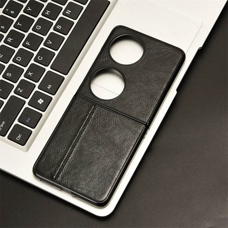 For Huawei Pocket 2 Case Ultra-thin Suture PU and PC Leather Hard Phone Cover For Huawei Pocket 2 Case