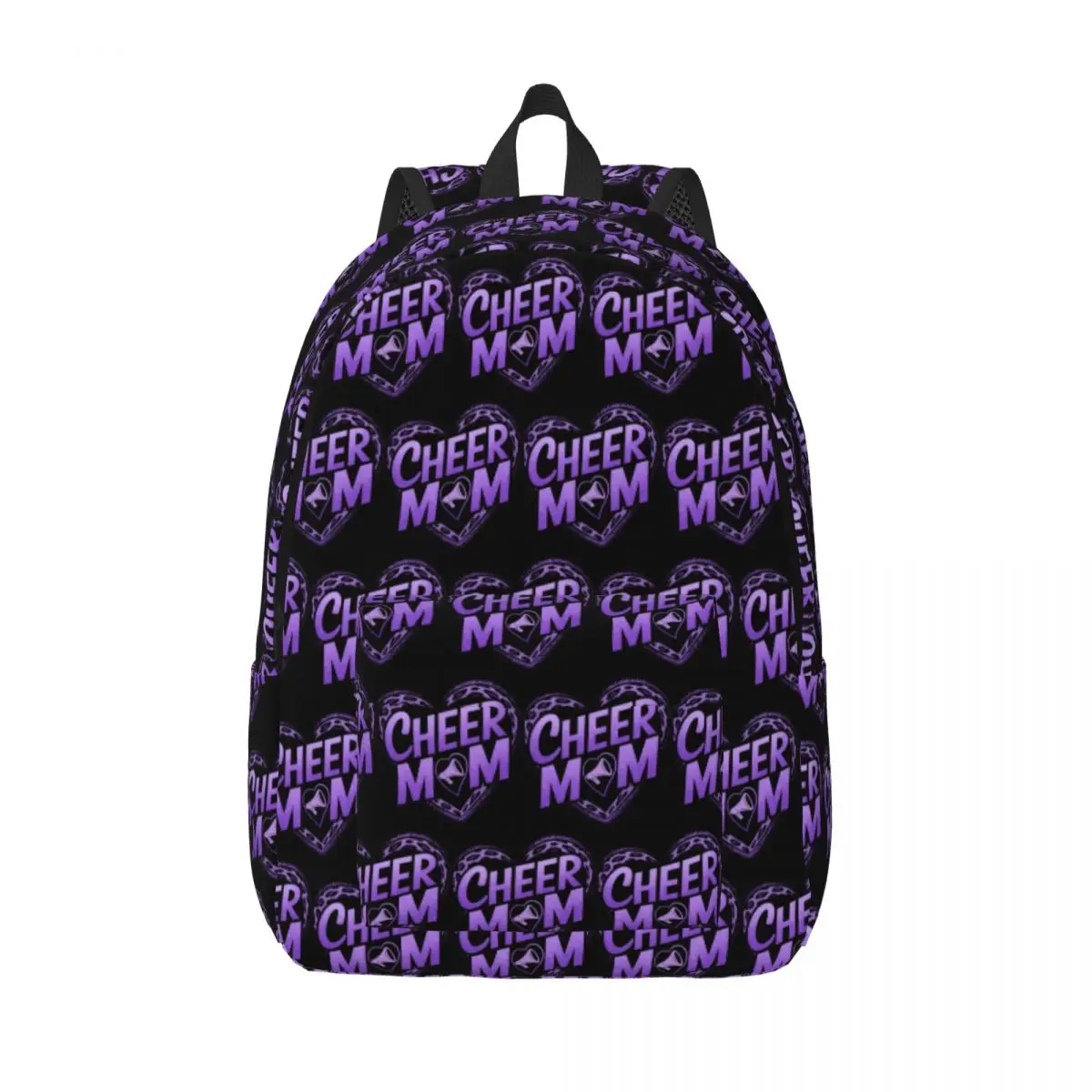 

Cheer Mom Megaphone Purple Leopard Cheetah Backpacks Boys Girls Bookbag Shoulder Bag Laptop Rucksack Students School Bags