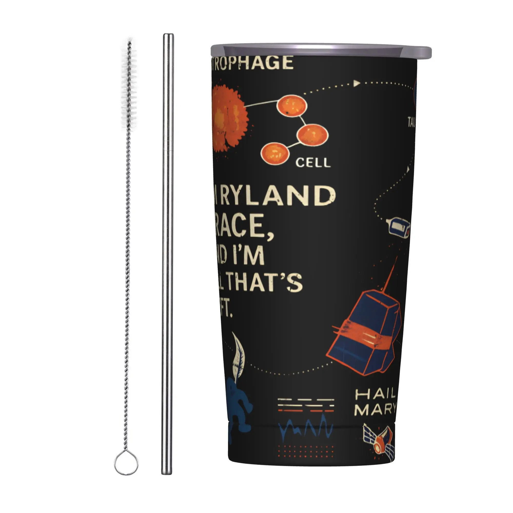 Project Hail Mary Andy Weir Book  Tumbler Vacuum Insulated  Thermal Cup Stainless Steel Office Home Mug Water Bottle, 20oz