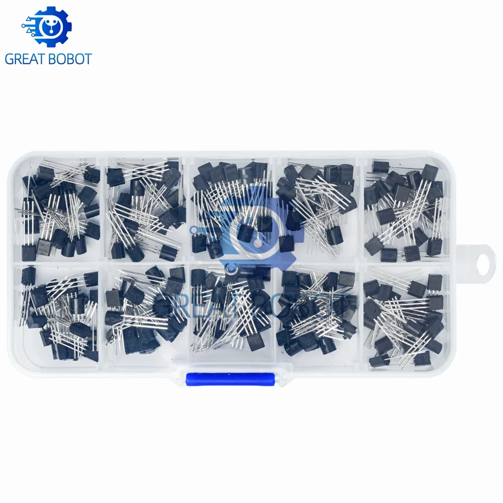 Boxed Transistor Kit (200PCS): 10 Essential Models – BC337, BC327, 2N Series, S Series & A1015/C1815