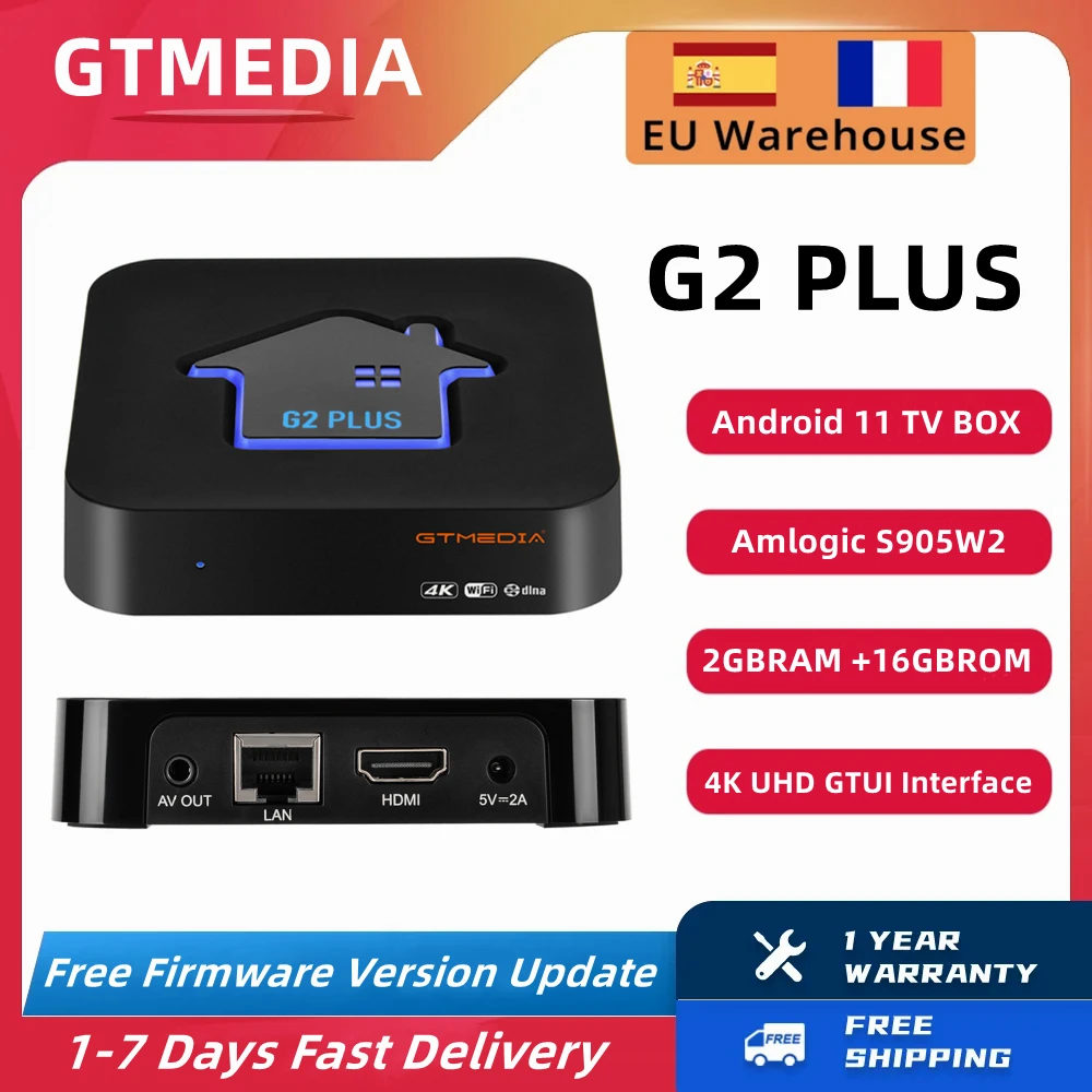 GTMEDIA G2 PLUS Smart TV Box Android 11 Amlogic S905W2 2gbram + 16gbrom 4K Utrla HD 3D Video Media Player Set Top Box supporto M3U