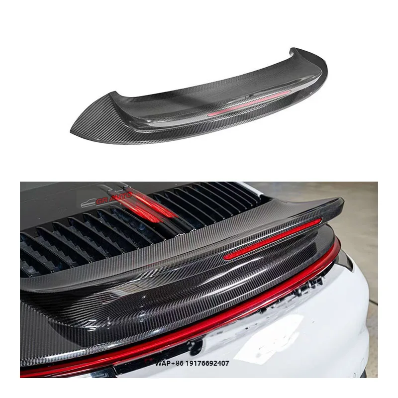 

For 992 911 Front Dry Carbon Fiber Tail Spoiler Classic Ducktail Design Easy Installation