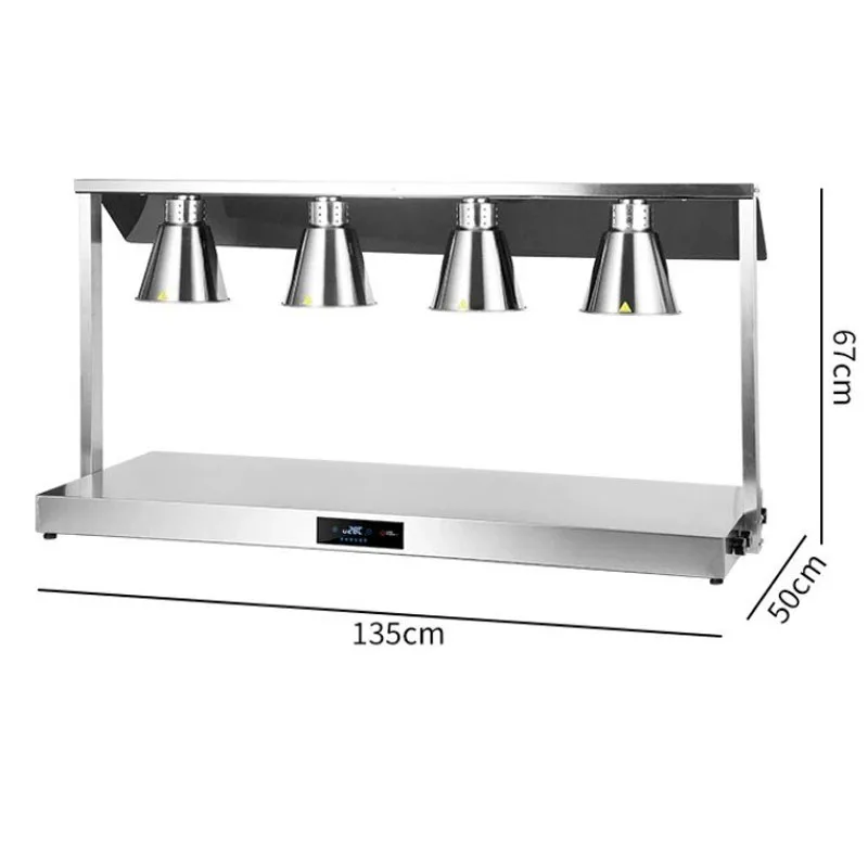 3 Head Food Warmer Lamp Stainless Steel Buffet Food Heating Light Infrared Food Warming Lamp for Restaurant Catering Hotel