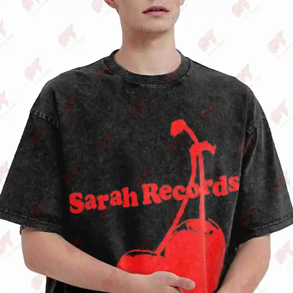 Sarah Records Vintage Washed Tee Pure Cotton T-Shirt