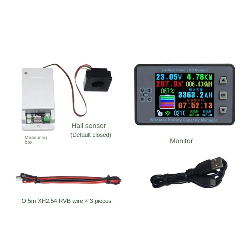 VAC8810F 2.4 Inch Wireless Voltage Meter+Measurement Box Coulometer Capacity Power Detector 120V 100A Tester Monitor