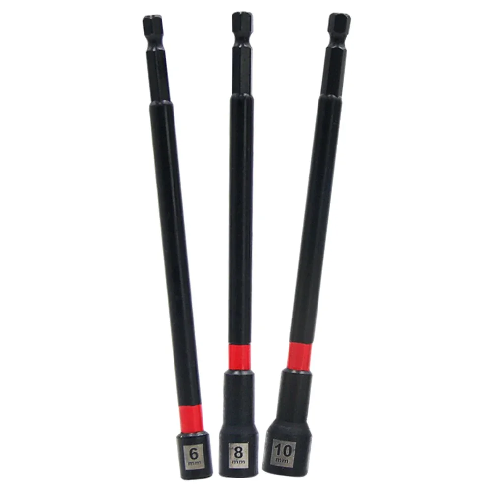 

3pcs 150mm Magnetic Long Nut Driver Power Tool Parts For Woodworking Auto Repair Bike Maintenance Accessories