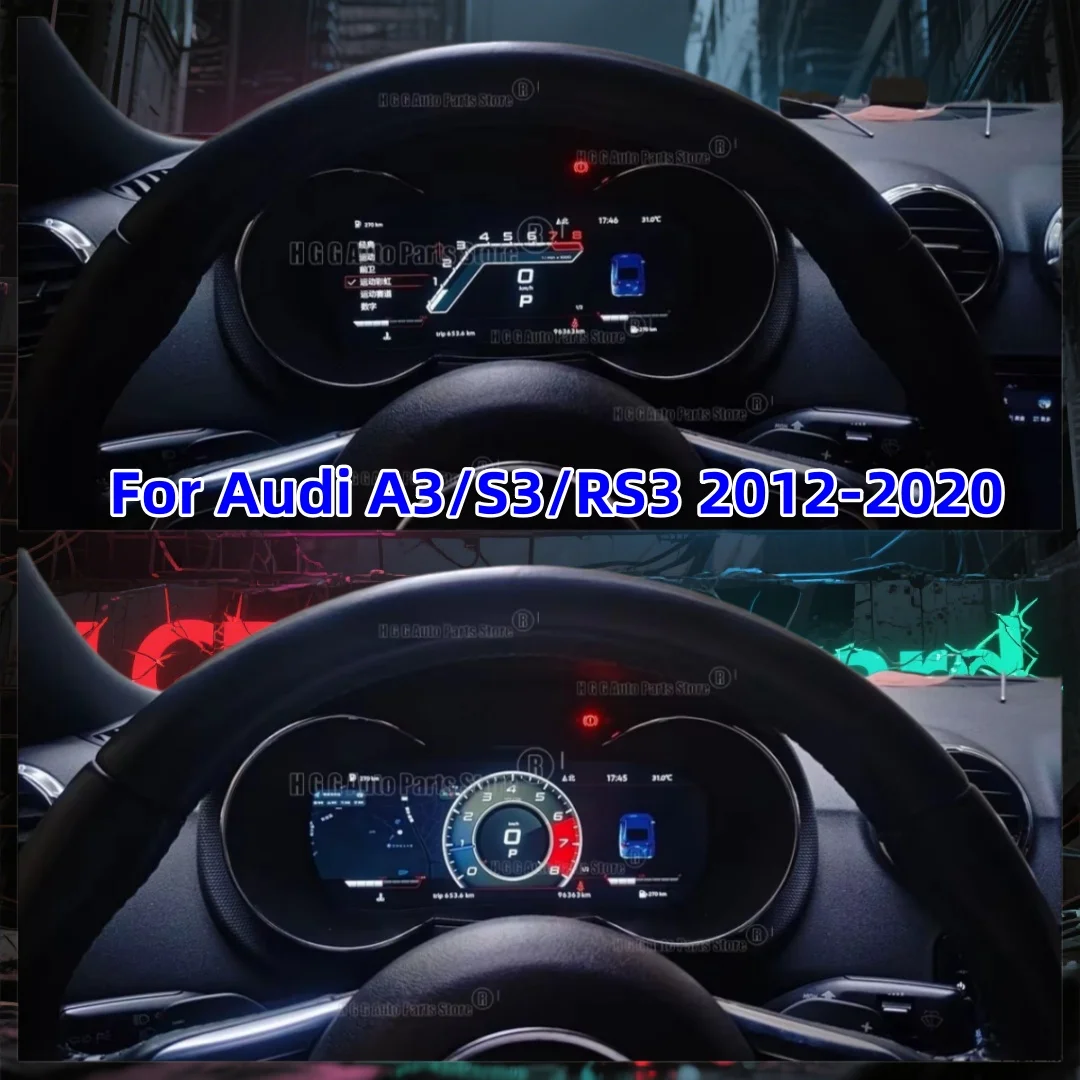 

jo Car Digital Cluster Instrument CockPit For Audi A3/S3/RS3 2012-2020 LCD Center Virtual Speedmeters Dashboard Player Linux