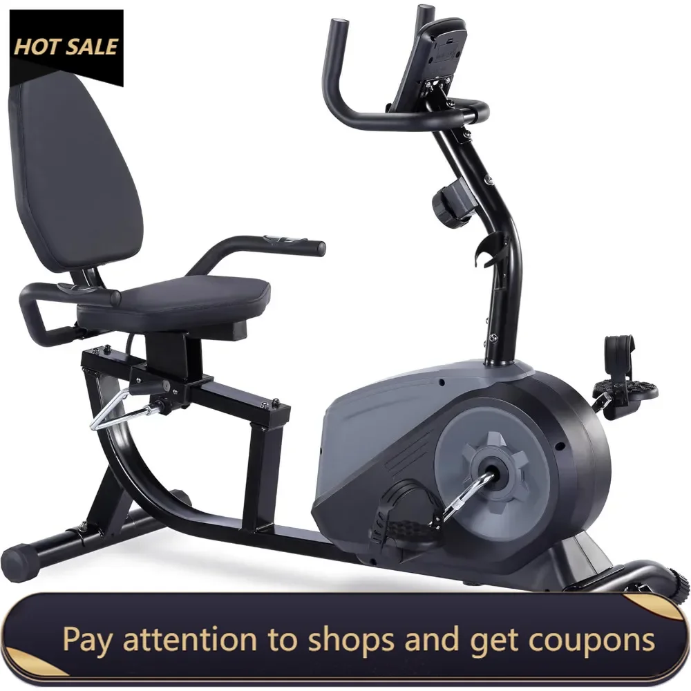 

Recumbent Exercise Bike with Optional Bluetooth Connectivity, 16 Levels Magnetic Resistance and Pulse Rate Monitor for Seniors