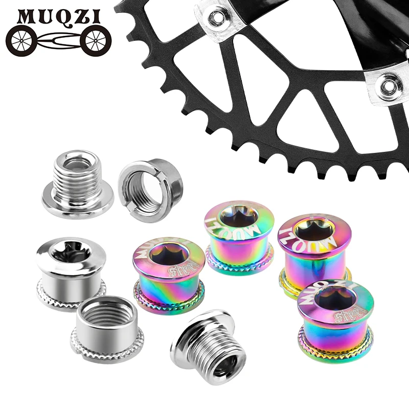 MUQZI 4/5 pares de pernos de plato de bicicleta tornillos de placa MTB monoplaca o doble o tres piezas de manivela de placa accesorios de bielas de ciclismo