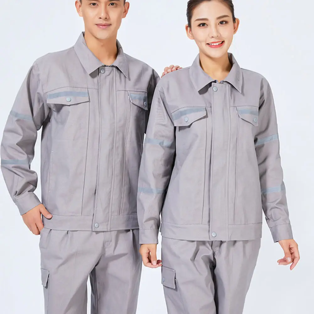 Comfortable Cotton Work Clothes Set High Visibility Reflective Safety Gear Durable Uniform For Mechanic Factory Mining