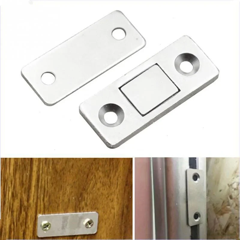 Strong Ultra Thin Magnetic Door Catch Door Closer lock Door Latch Door Magnet for Furniture Cabinet Cupboard with Screws