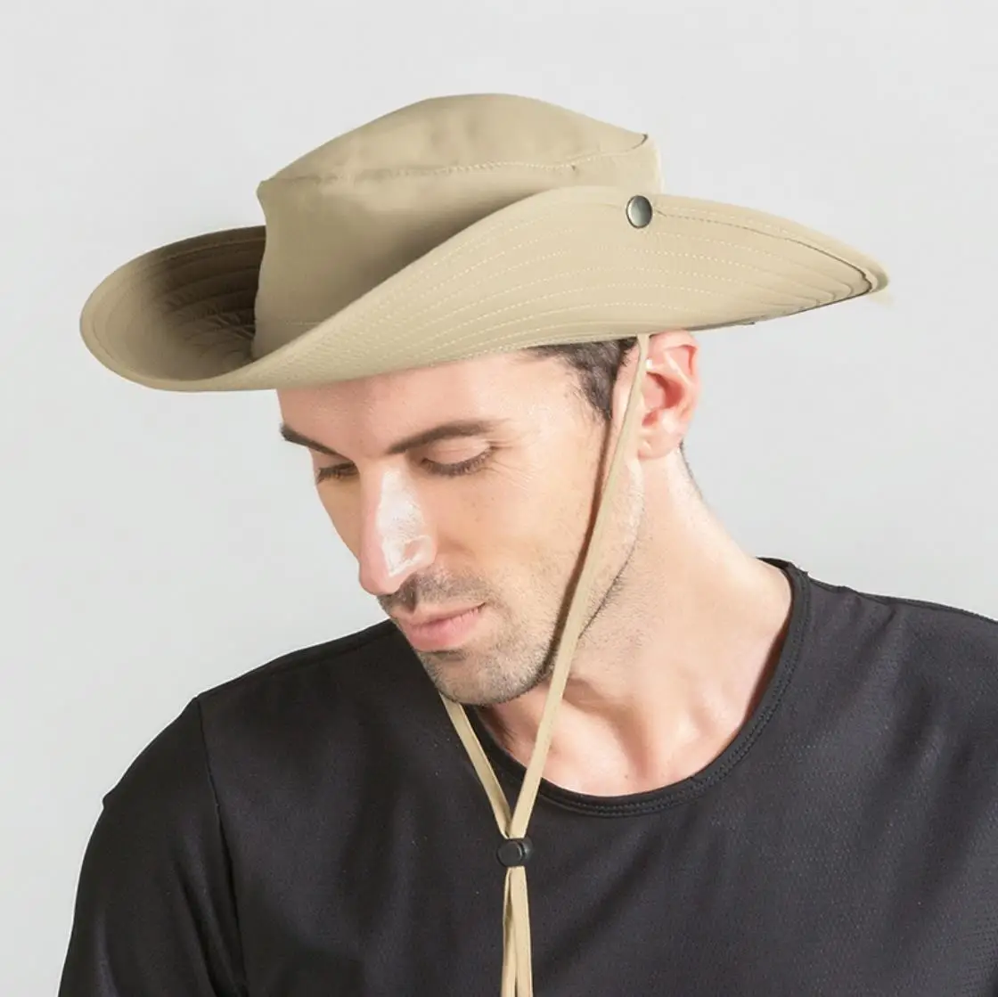 Outdoor summer large eave sunscreen quick drying hat Fishing hat manufacturer wholesale Benny hat cowboy wind shade fisherman'