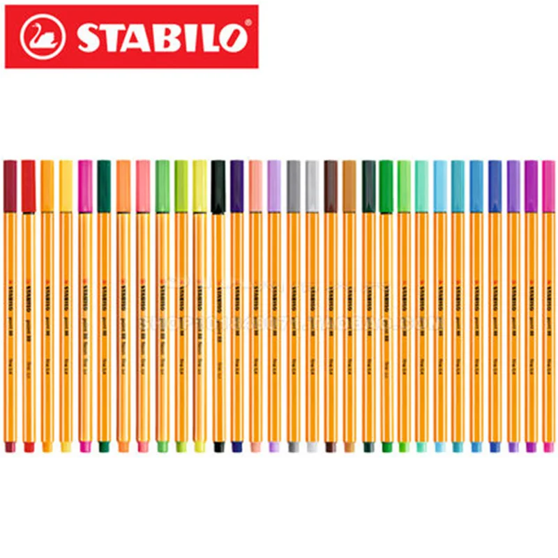 12pcs Stabilo Gel Pens Multi-color Fiber Pens Drawing Pen School Stationery Office Supplies Colored Art Marker Pen 0.4 Fineliner