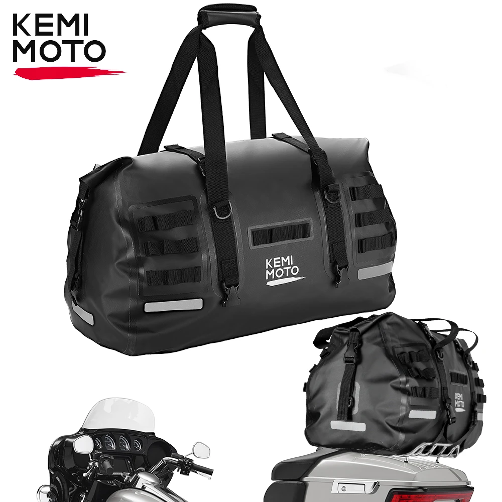 

Motorcycle Travel Dry Bag 50L Waterproof Motorcycle Luggage Tail Bag Back Seat Bag for Touring Street Glide Road King Road Glide