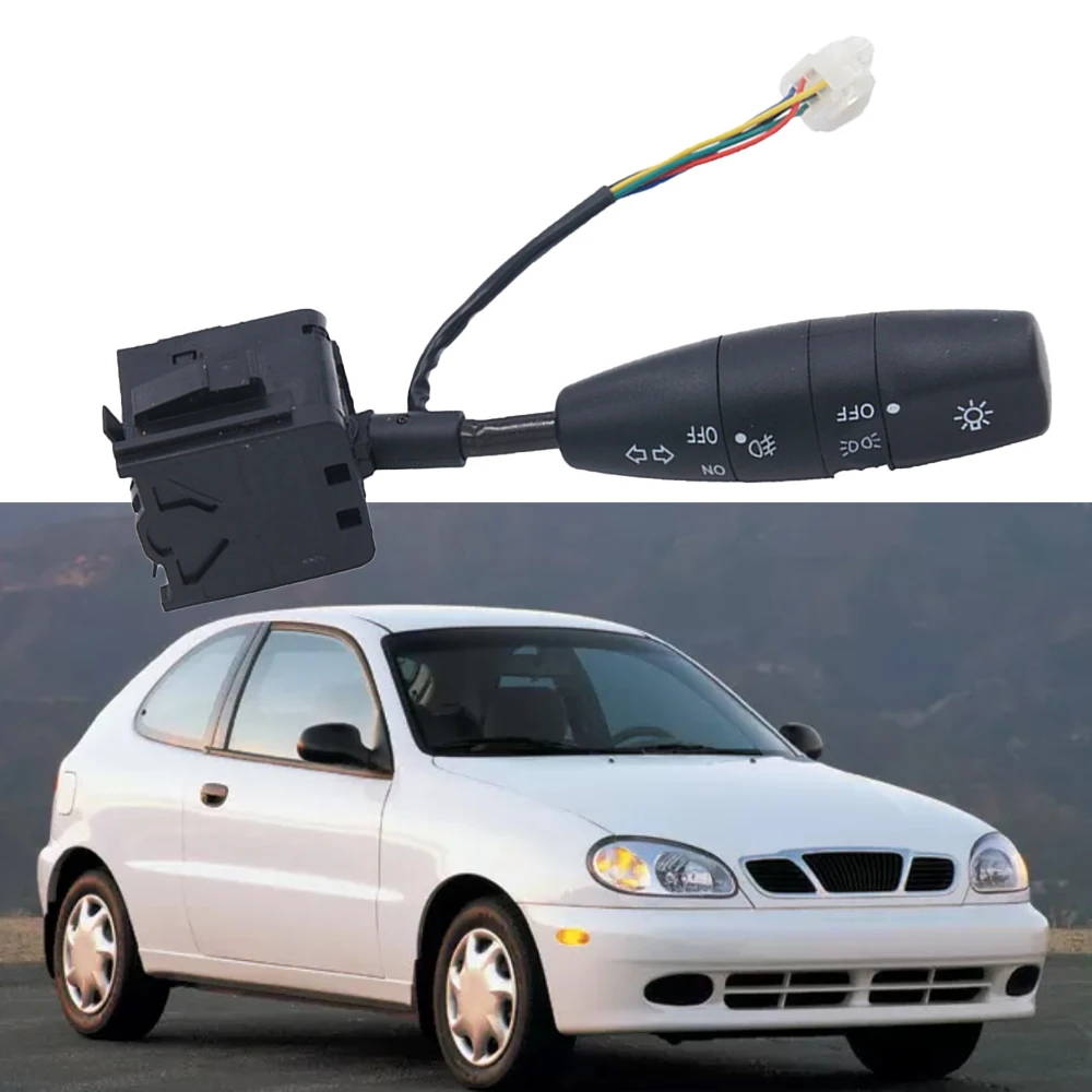 For Daewoo Lanos 1.6L  7Pins Car Turn Signal Headlight Switch  96242526 Black ABS Accessories