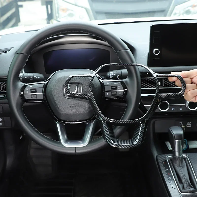 

Для Honda Pilot 2023 2024, кнопка на руль автомобиля, декоративная рамка, наклейки из АБС-пластика, углеродное волокно, аксессуары для салона автомобиля