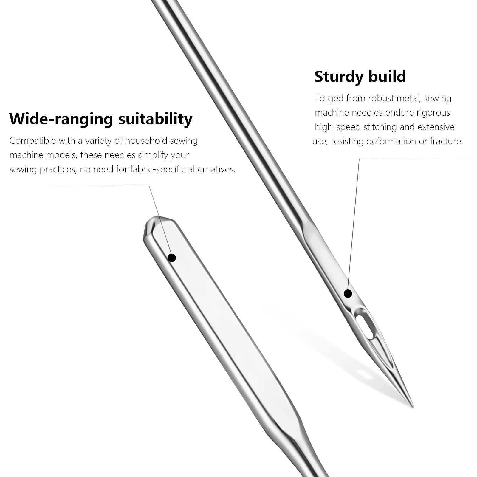 

100Pcs Heavy Duty Sewing Machine Needles Universal Replacement Needles Smooth Performance Sturdy Build Sewing Accessories