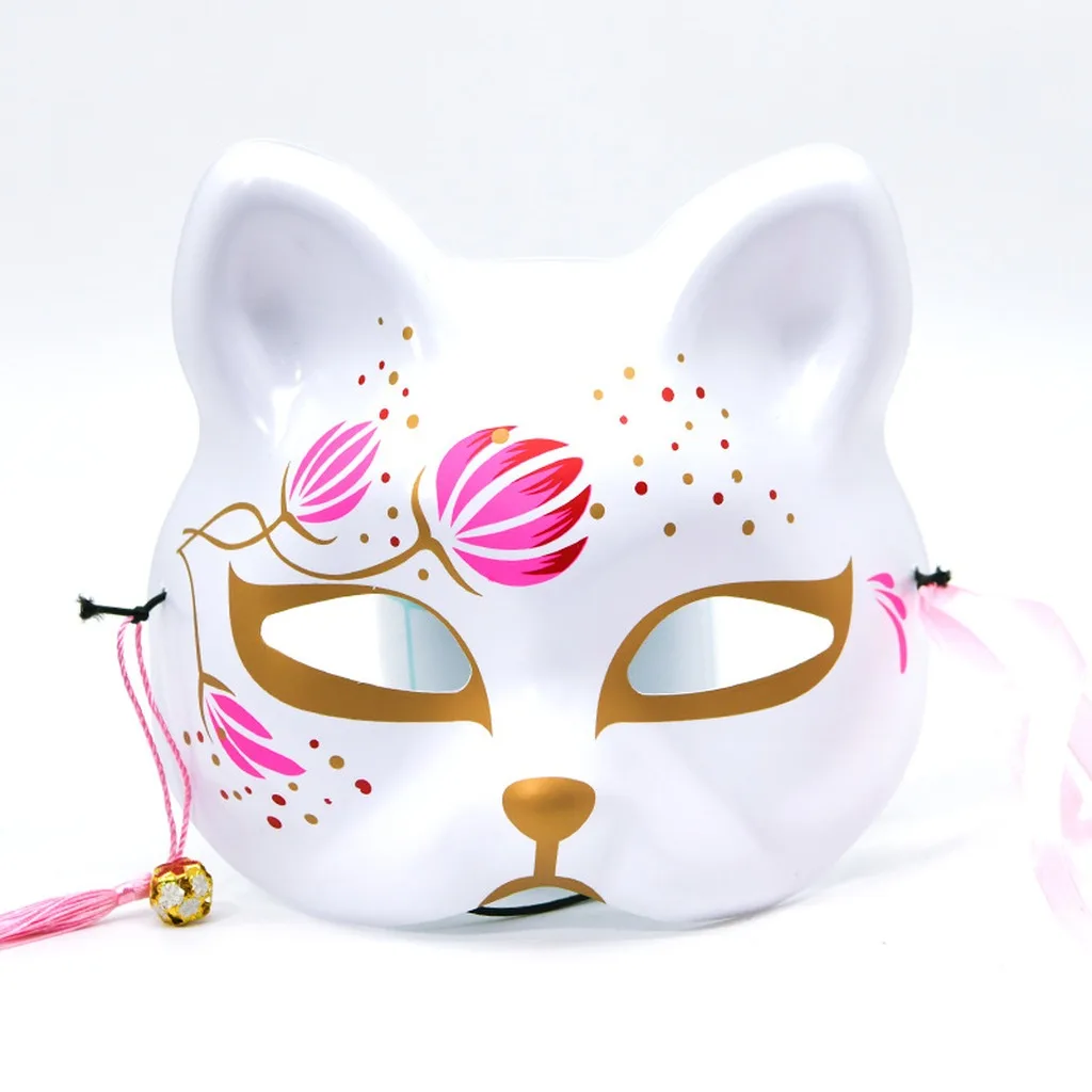 Mask Lovely Masquerade Mask Floral Printed Mask Japanese  For Holiday Celebration Cosplay Party Personal Gift
