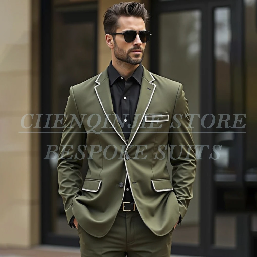 

SILIWEYA Customized Single Breasted Men's Suits 2 Piece Jacket Pants Sets Formal Wedding Male Clothing Blazer Costume Homme 2025