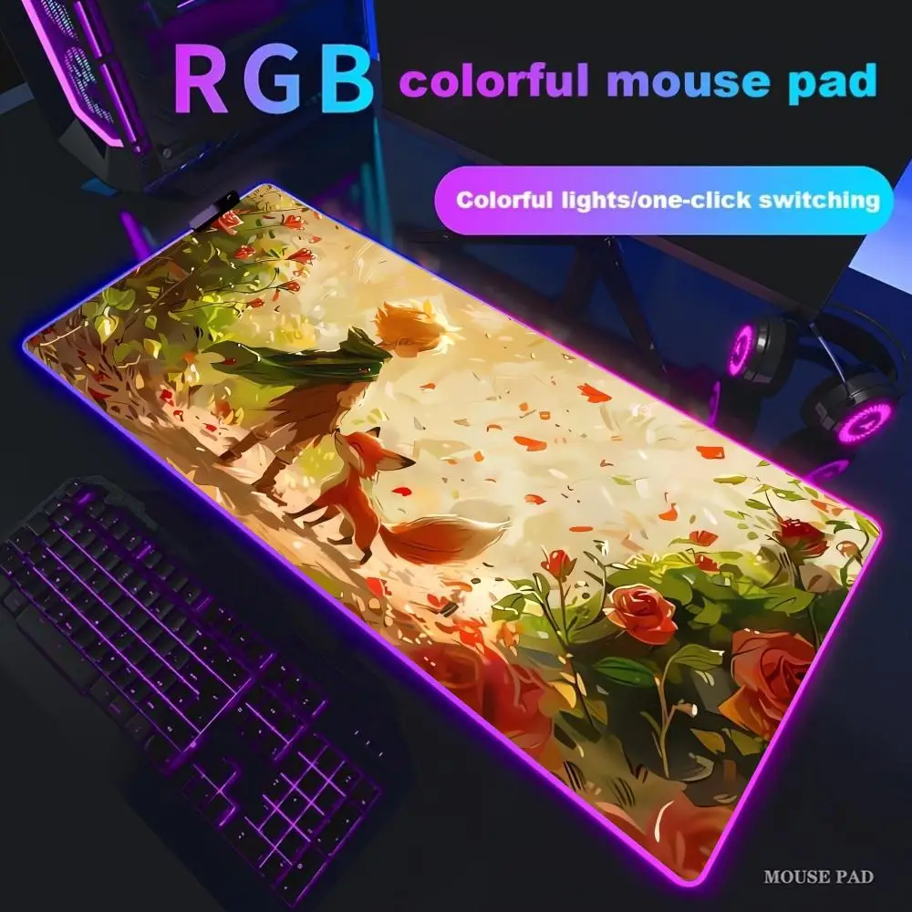 

Коврик для мыши с рисунком маленького мальчика XXL RGB с подсветкой Коврики для мыши Коврики для клавиатуры ПК Офисные компьютерные аксессуары Светодиодный противоскользящий игровой настольный коврик