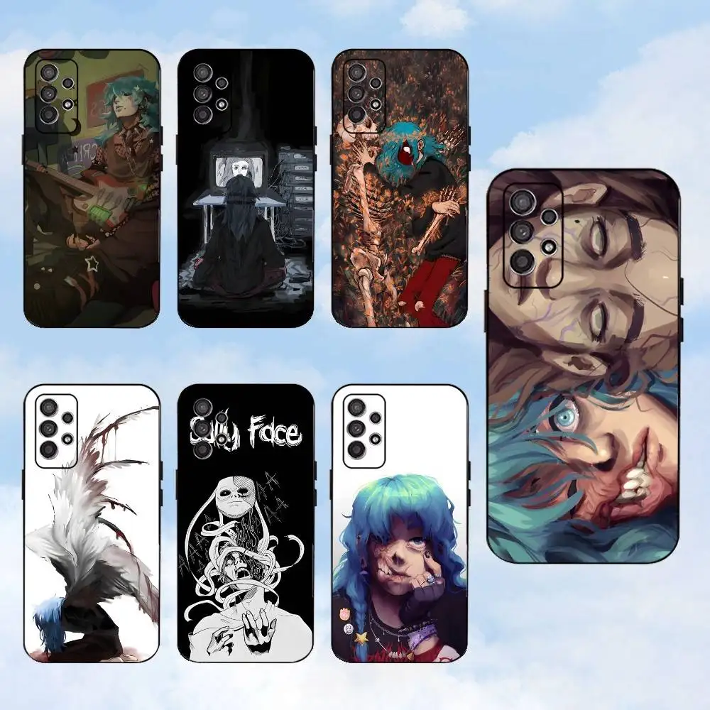 

Cartoon S-Sally Face SF Phone Case For Samsung S25,S24,S23,S22,S21,S20,S10,Ultra,Plus,Lite,FE,Soft Silicone Black Cover