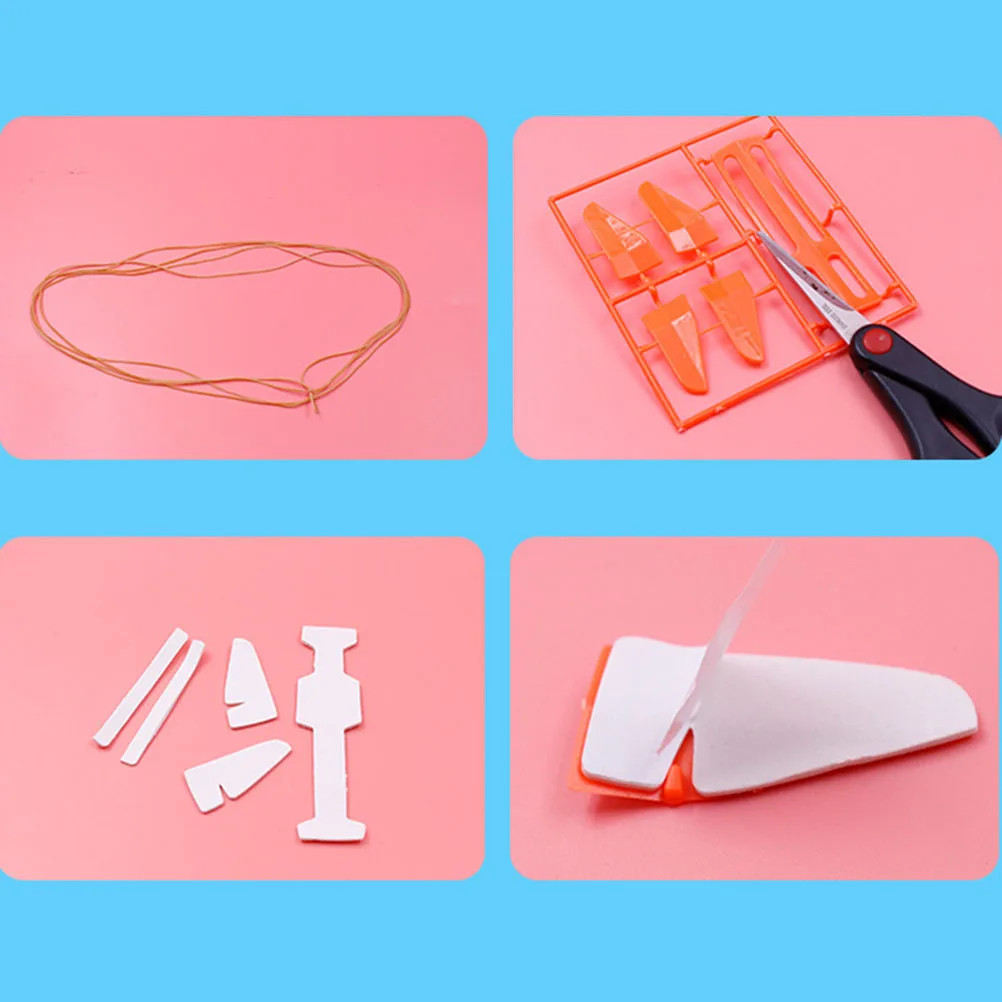 

3Pcs Plastic DIY Rubber Band Powered Airplanes Gliders Easy Assembly Outdoor Party Favor Flying Gift for Kids Boys