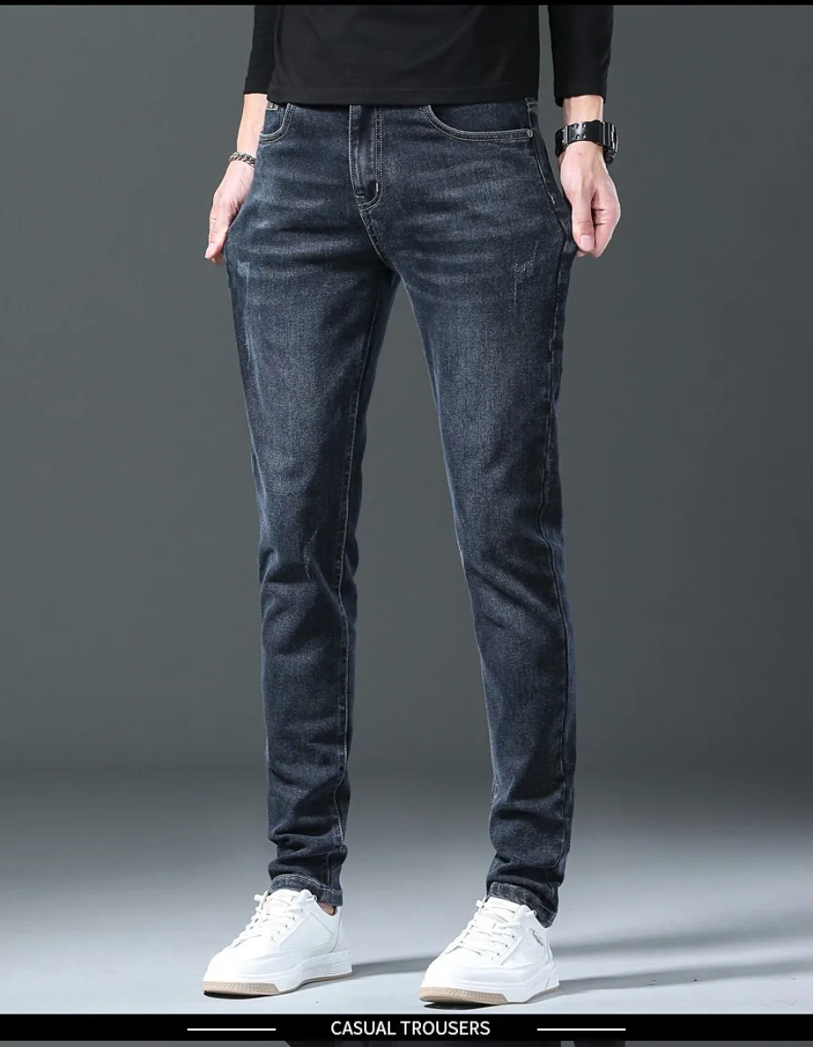 2024 New Style Men's Slim Fit Stretch Jeans Classic Fashion Pencil Pants Casual Denim Pants High Quality Jeans Trouser for Men