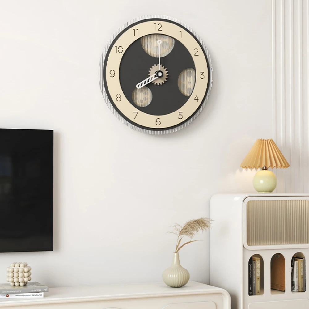 Net celebrity cream wind free punching clock wall living room fashion 2023 new simple atmosphere watch