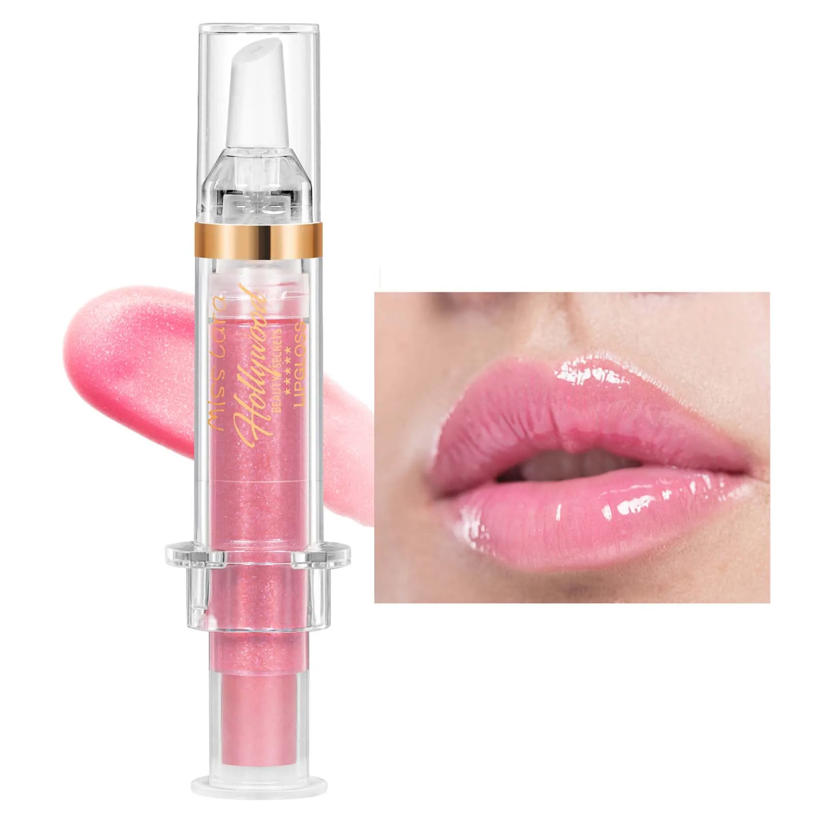 Hydrating Plumping Lip Glow Oil Moisturizing Longwear Glitter Watery Hydrating Lip Gloss for Women Girls Daily Makeup