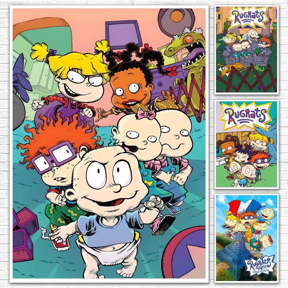 Cartoon Anime R-Rugrats Painting Calligraphy Canvas Mural For Interior Walls Crease-Free Beautiful For Living Room Bedroom