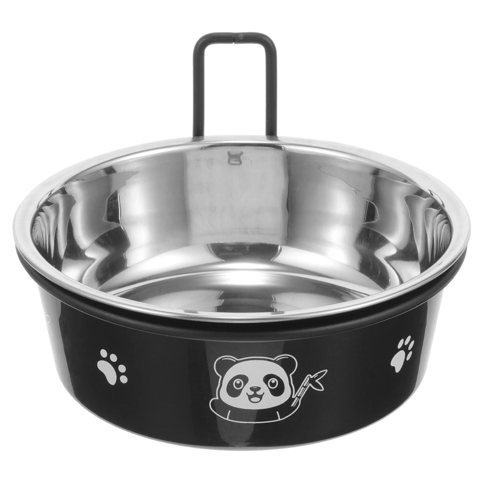 

Stainless Steel Anti-Overturn Stainless Steel Cat Bowl Cat Dog Food Water Bowl 14cm Durable Hanging Portable Container