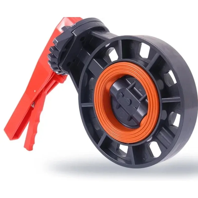 UPVC handle butterfly valve flange plastic clip acid and alkali resistant pipeline plastic valve sealing butterfly valve switch