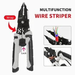 Multifuncional eletricista descascador de fio ferramenta CR-V forjado revestimento anti-ferrugem multiuso dever cortador de fio stripper