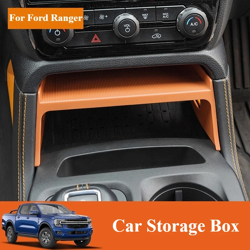 For Ford Ranger 2023-2025 Car Storage Box Central Control Wireless Charging Storage Compartment Car Modification Accessories