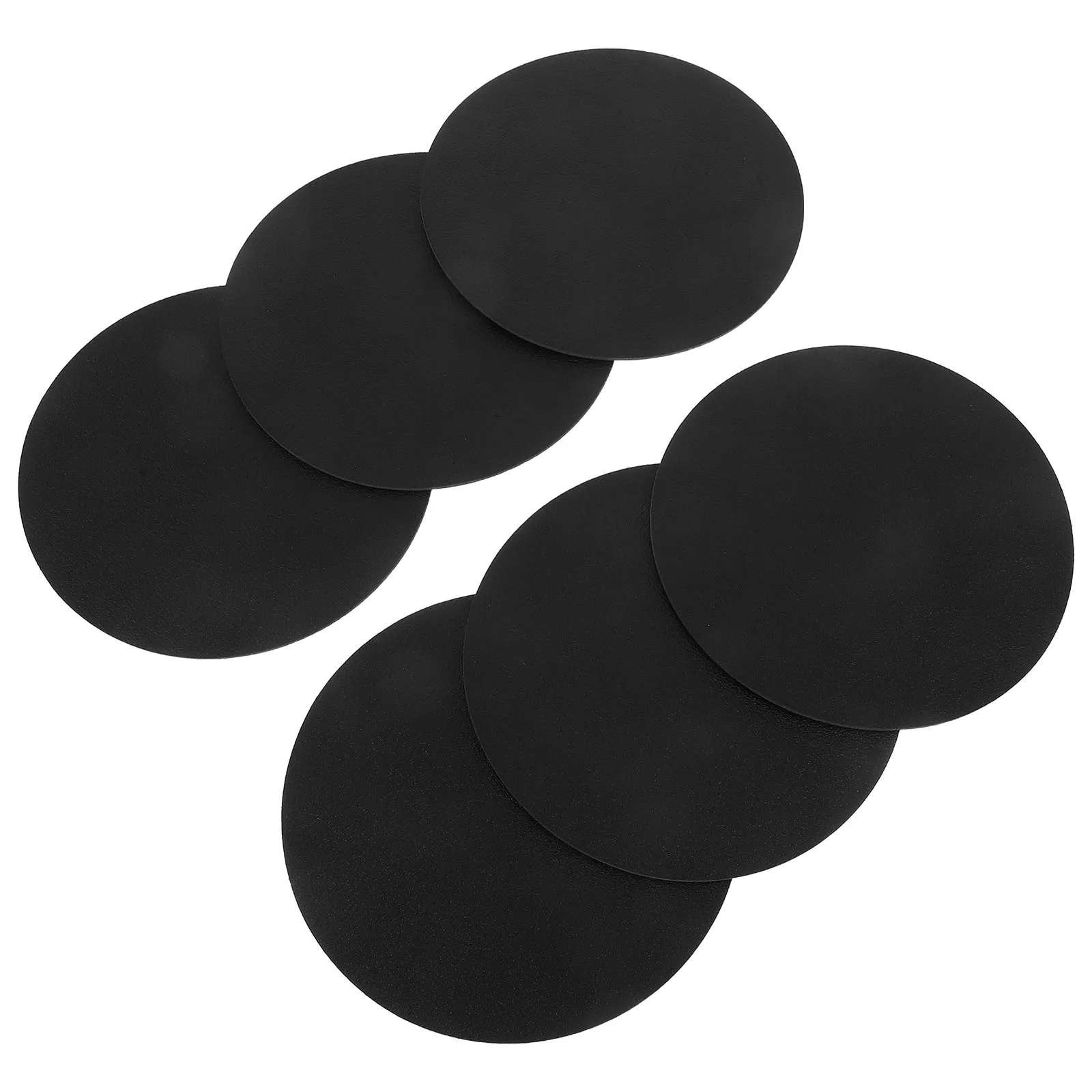 

6Pcs Non-Slip Black PU Round Cup Coasters 4 Inch Heatproof Table Mats for Office Kitchen Drink Surface Protection