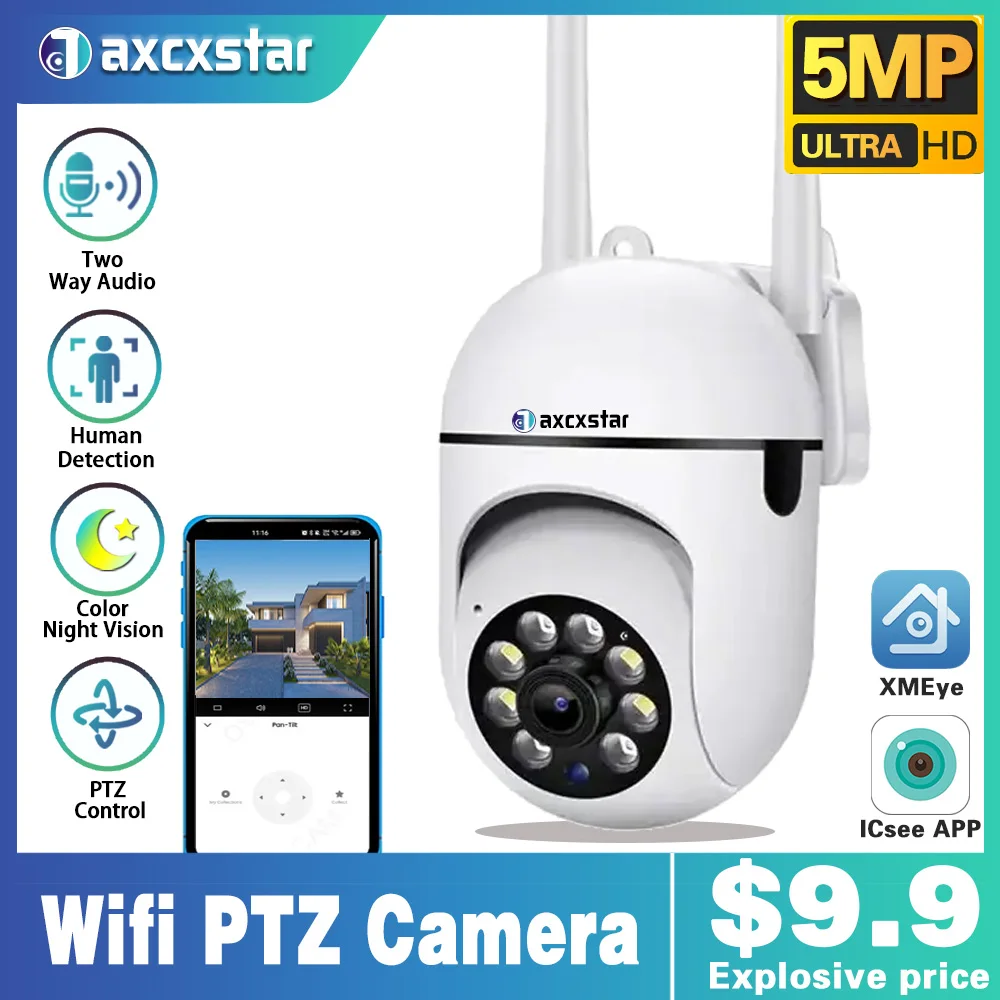 camera cctv sem fio com visao noturna protecao de seguranca monitor do bebe interior rastreamento movel audio bidirecional wi fi ip cor 5mp ptz 01