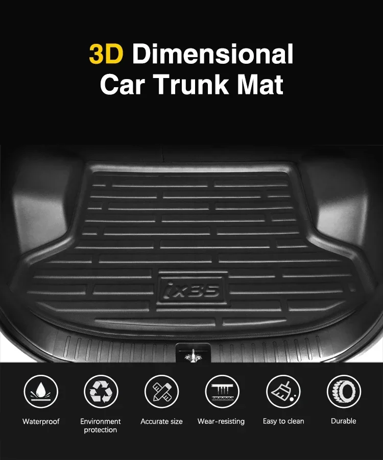 Car Trunk Mat For Volkswagen VW T Cross Taigun 2018~2023 Car Rear Trunk Mats Floor Tray Boot Liner Protective Pad Accessories