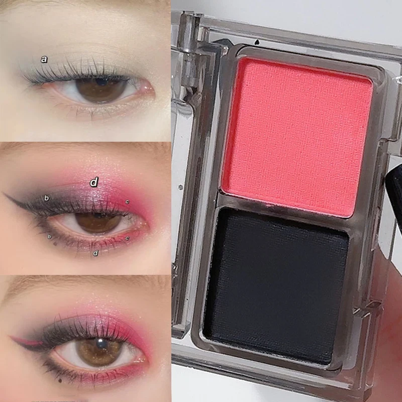 Paleta de sombra de ojos resistente al agua, color rojo perla, negro, Punk, mate ahumado, purpurina, sombra de ojos en polvo, paleta de contorno de ojos, Cosméticos de maquillaje