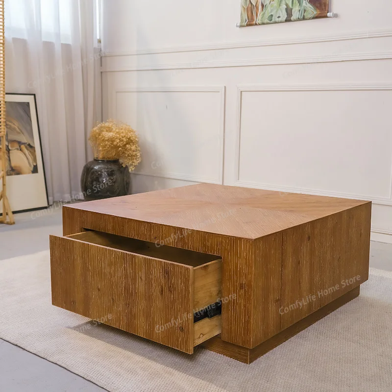

Luxury Wood Coffee Table Modern Living Room Designer Books Drawers Moving Side Table Writing Couchtisch Chinese Style Furniture
