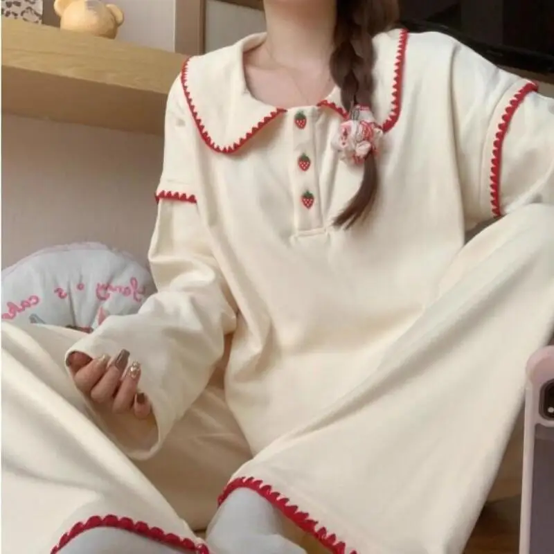 

Kawaii немецкая бархатная одежда для сна, женская осенне-зимняя толстая теплая одежда, милый и милый корейский вариант, домашняя одежда, новый стиль