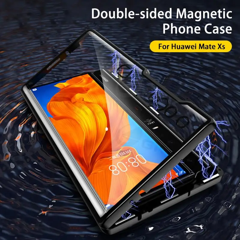 GKK Magnetic Adsorption Metal Case For Huawei Mate Xs Case Double-Glass Full Protection Cover For Huawei Mate Xs Coque Fundas