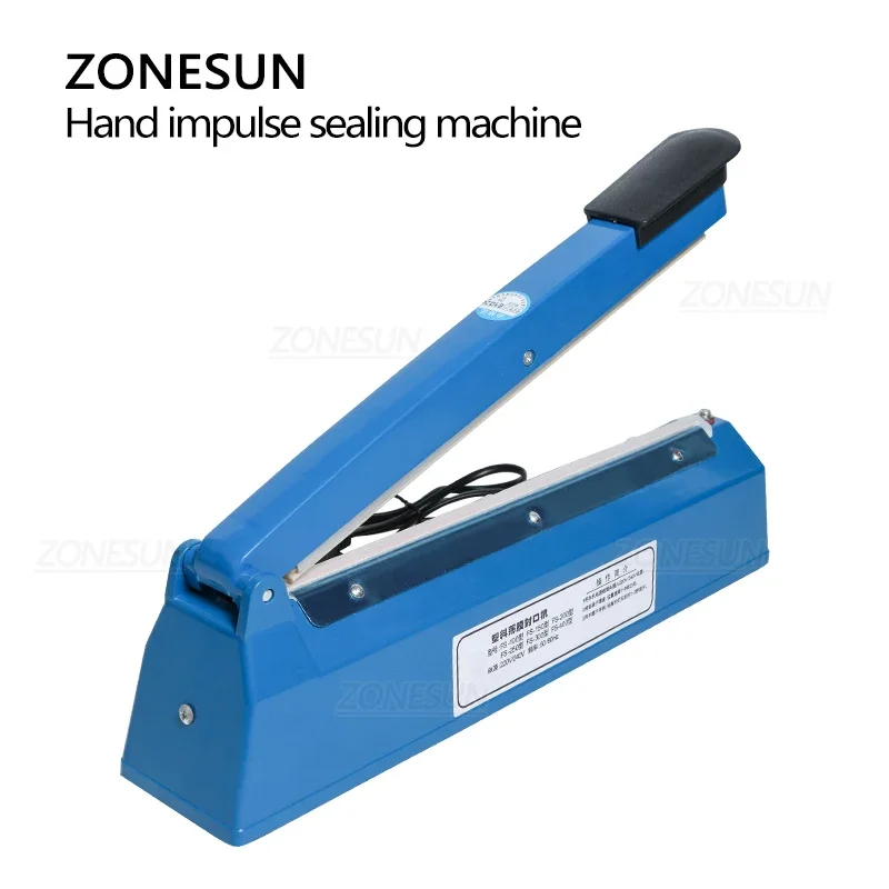 ZONESUN ZS-FS200 Hand Impulse Sealing Machine Seal Plastic films Bag Heating Time Adjustable Small Packaging Sealer Machine
