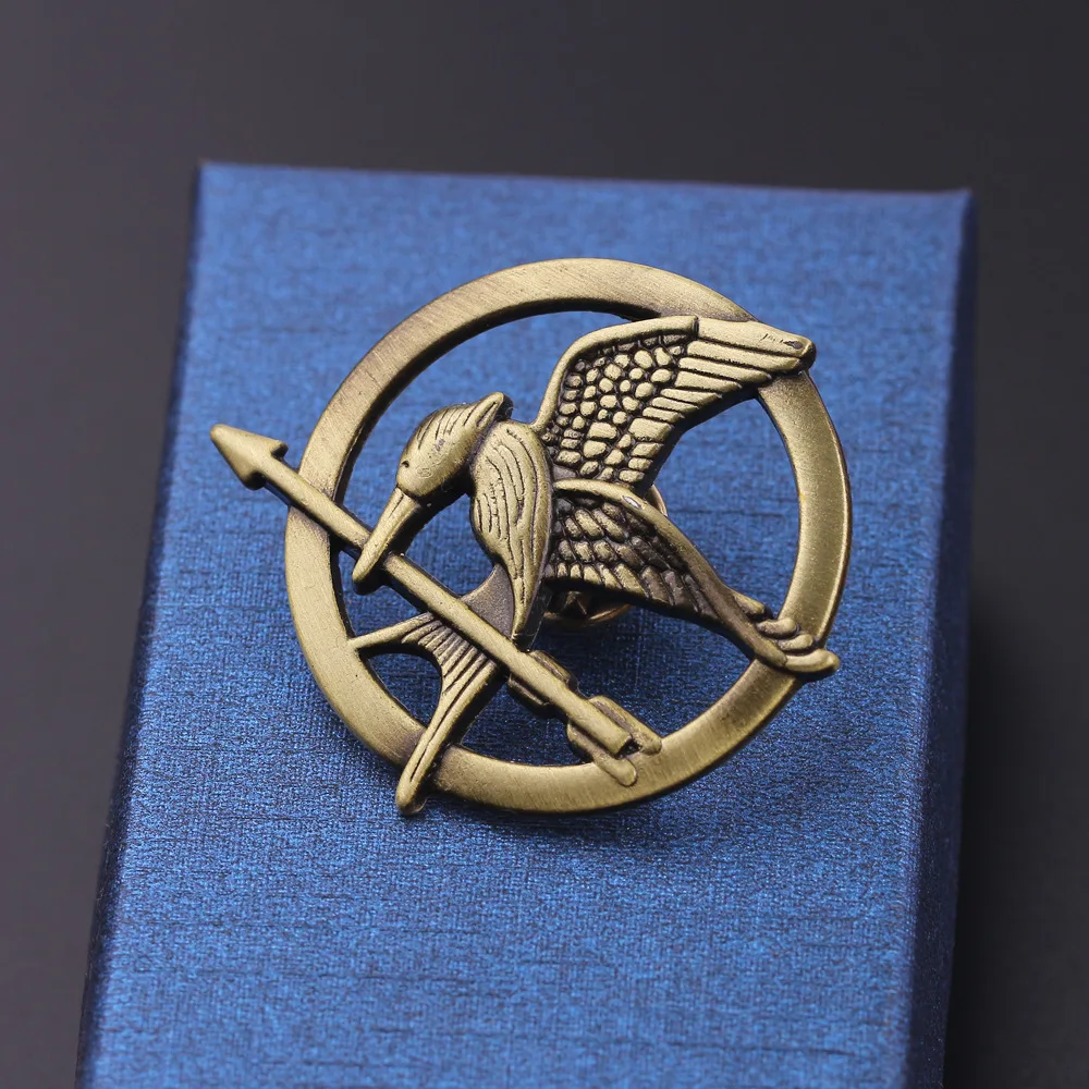 Vintage Hunger Games Brooch Mockingbird Style Alloy Badges For Kids Friends Fashion Gift