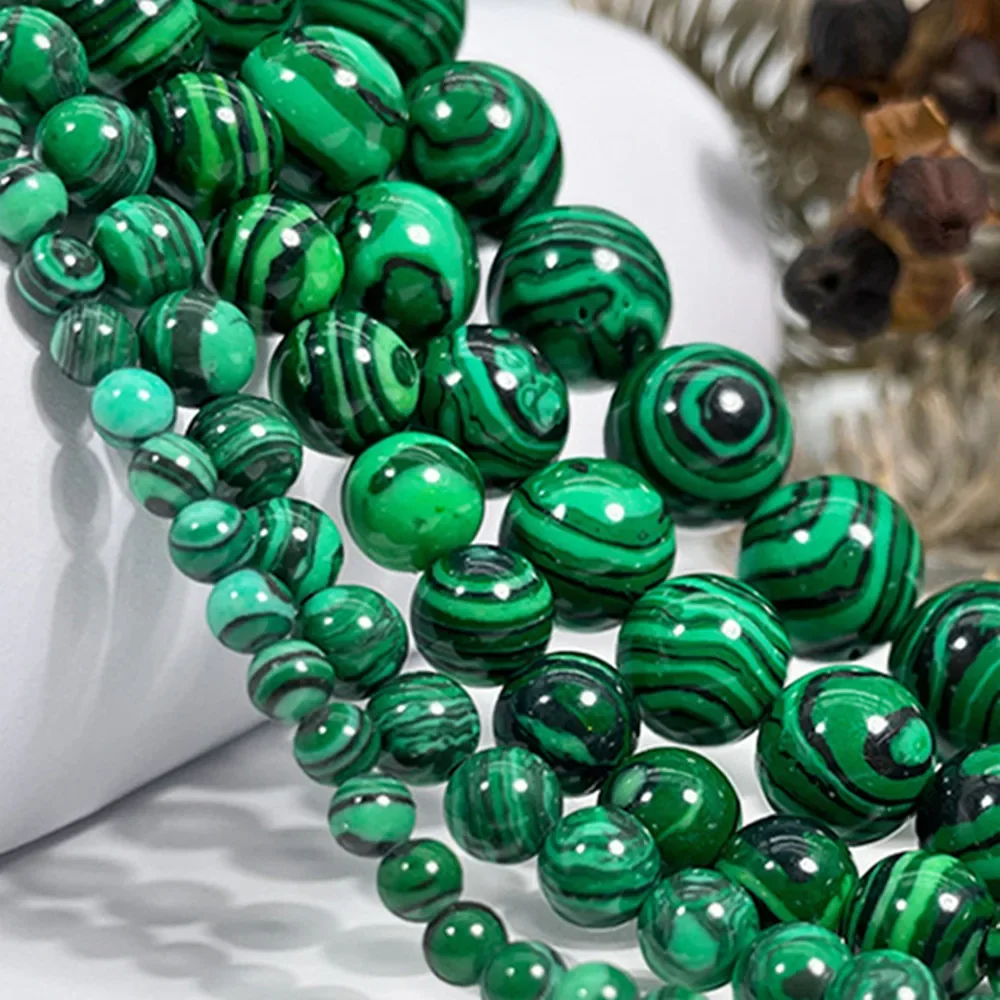 

Green Malachite Synthetic Beads 4 6 8 10 12mm for Jewelry Making DIY Necklace Bracelet Women's Earrings Keychain Wholesale