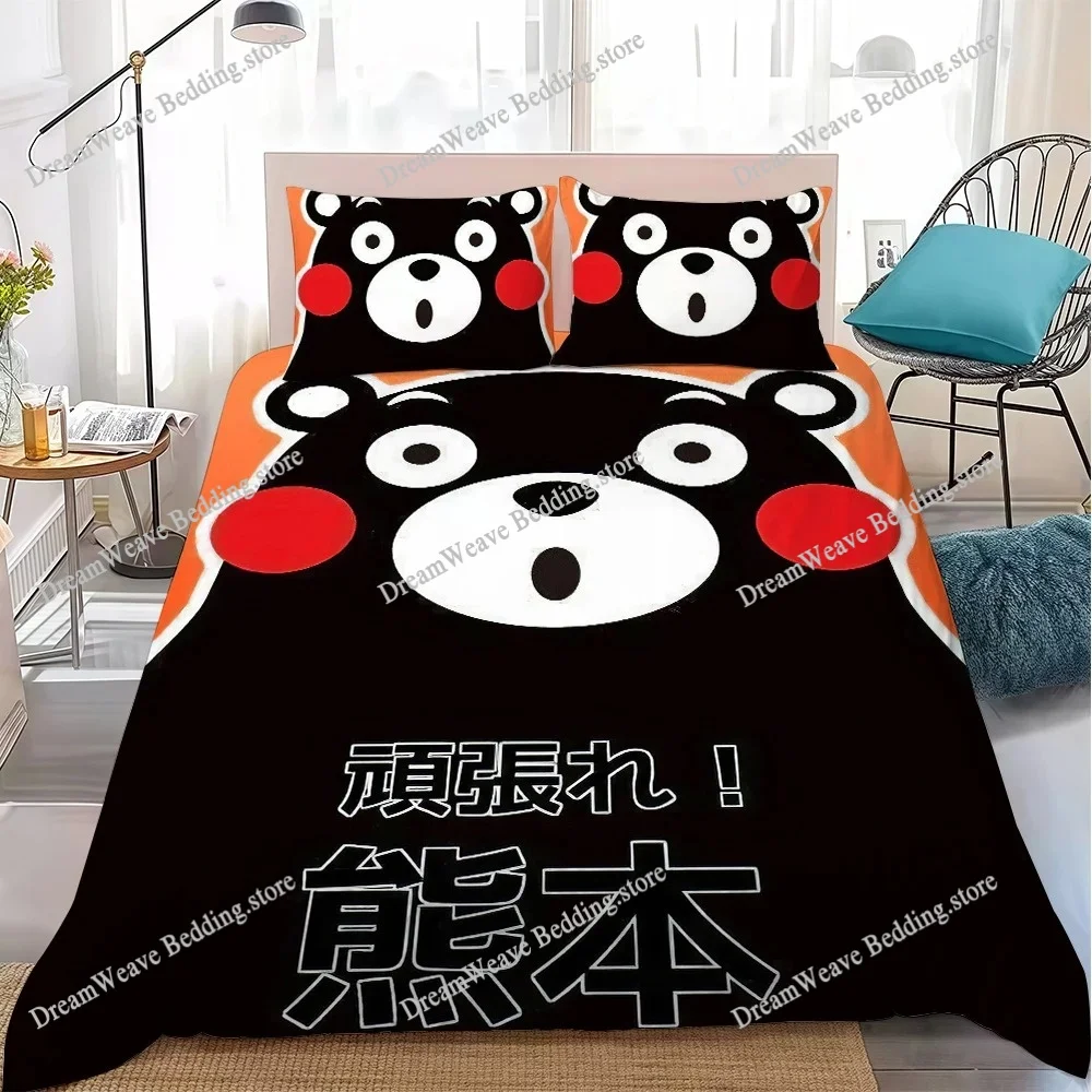Cute Kumamon Duvet Cover Set Home Style Bedding Soft Laundry Cotton Bed Student Dormitory Gift