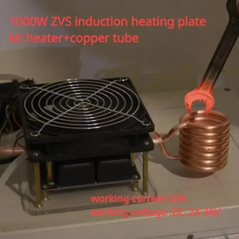 1 Juego de placa calefactora de inducción Zvs de 1000w, Kit de placa calefactora Diy, tubo rojo y negro y bobina de cocina de encendido J5s4