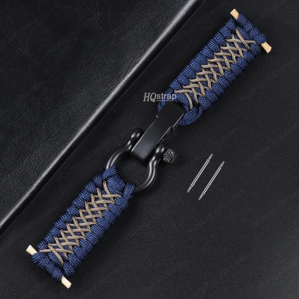 20mm 22mm Braided Strap Universal Watchband for Samsung Watch Galaxy 5 4 3 Rope Bracelet for Huawei Watch Band Adjustable Buckle